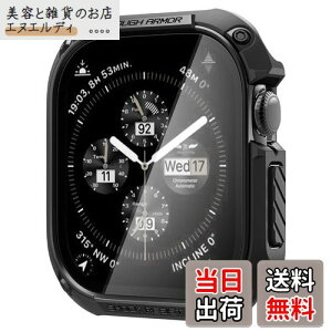 �y���������zSpigen Apple Watch 11 Apple Watch 10 �P�[�X 46mm �K���X ��̌^ �ČRMIL�K�i�擾 ��ʕی� �ϏՌ� ���� �Ռ��z�� ���菝 �h�~ �ی�J�o�[ �^�t�E�A�[�}�[ ACS08603 (�u���b�N)