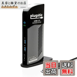 �y���������zPlugable USB3.0 / USB-C �p�h�b�L���O�X�e�[�V���� �c�u�� Windows ����� Mac �p - �f���A�����j�^�[ HDMI DVI VGA �|�[�g �M�K�r�b�g �C�[�T�l�b�g USB3.0 �|�[�gx2 USB 2.0 �|�[�gx4 �������o��
