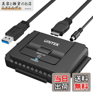 �y���������zUnitek USB-A IDE SATA �����Ή� USB3.0 �h���C�u�����A�_�v�^�[ 2.5/3.5�C���`HDD SSD ���w�h���C�u�ɑΉ� �R���o�[�^ �ő�18TB 5Gbps 12V/2A�d���A�_�v�^�[�t�� �O�t���h���C�u �������f�[�^�]
