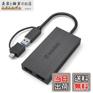 �y���������zWAVLINK USB 3.0A/type-C-�f���A�� HDMI �A�_�v�^�[ 2K�o�� �~�j�h�b�L���O�X�e�[�V����/�� ��4K�i3840x2160 @ 30Hz�f�B�X�v���C�o��/1x1440P�Ή� HDMI�o�̓|�[�g/1x1080P�Ή� HDMI�o�̓|�[�g1xUSB 3.0