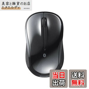 �y���������z�o�b�t�@���[ Bluetooth Blue LED �É� 3�{�^�� �}�E�X �u���b�N Windows/Mac/Chrome/Android/iOS/iPadOS�Ή� �d�r�������ő�450�� �y�� BSMBB105BK