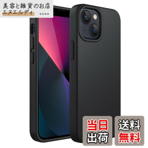 �y���������zJETech iPhone13 mini �V���R���P�[�X(5.4�C���`��p) �V���L�[�\�t�g�^�b�`�t���{�f�B�ی�P�[�X �}�C�N���t�@�C�o�[���C�j���O�t���ϏՌ��J�o�[ (�u���b�N)