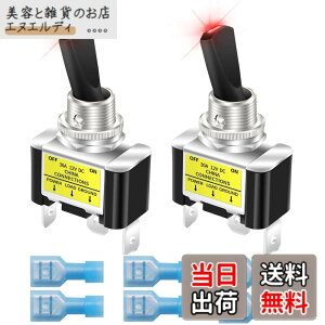 �y���������zKiligen ���b�J�[���C�g�t���g�O���X�C�b�` 2�� 12V 30A ���ϋv ���[�V���O�J�[ ������ ���� SPST �I��/�I�t �g�O���X�C�b�` LED �C���~�l�[�V���� 12mm �T�C�Y (��)