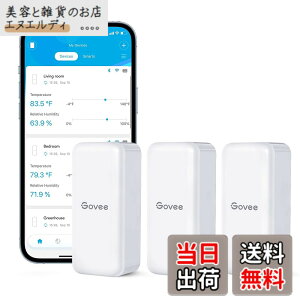 �y���������zGovee Bluetooth �����x�v ���x�v ���x�v �f�W�^�� ���C�����X �����x �����΍� �A���[�� �ُ�ʒm �C���e���A �R���p�N�g �Z���T�[3�� �� �C���t���G���U�΍� �����x�Ǘ� ���� �n��