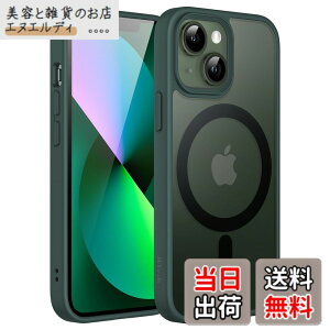 �y���������zJETech iPhone 13 mini 5.4�C���`�p �}�O�l�b�g �P�[�X MagSafe�ɑΉ� �������̃}�b�g�w�� ���^ �ϏՌ� �J�o�[ (�Z���ΐF)