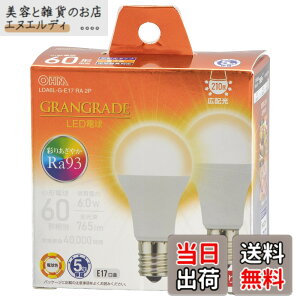 �y���������z�I�[���d�@ LED�d�����` E17 60�`����/60W���� �d���F Ra93�����F �����Ή� �f�M�ގ{�H���Ή� �~�j�N���v�g���` 5�N 2�� LDA6L-G-E17 RA 2P 06-5566 OHM