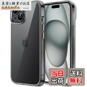 �y���������zJETech iPhone 15 Plus 6.7�C���`�p �ی�P�[�X ���΂݂Ȃ� �Ռ��z�� �o���p�[�J�o�[ �����h�~ �N���A�o�b�N (�u���b�N)