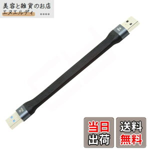 �y���������zCablecc USB-C Extension Cable Flat Slim FPC Data Cable for Laptop & Phone 13cm �F�FBlack Type A Male to Male 10Gbps