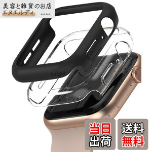 �y���������zJP - Ringke Apple Watch Series 6 / 5 / 4 / SE 40, 44mm Slim �F�FClear & Matte Black (2P)�A�T�C�Y�F[6 / 5 / 4 / SE 44mm]