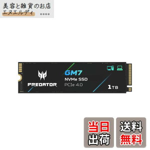 �y���������zAcer Predator M.2 SSD GM7 NVMe2.0 2280 PCIe Gen4x4 ������(�ő�ǂݎ��F7400MB/s�A�ő发�����݁F6500MB/s) ����SSD ���ϋv 3D NAND TLC PS5/PS5 Pro����m�F�ς� ���[�J�[5�N �T�C�Y�F1TB