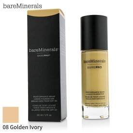 ベアミネラル リキッドファンデーション BareMinerals ベアプロ パフォーマンス ウェア リキッド ファンデーション SPF20 - # 08 Golden Ivory 30ml メイクアップ フェイス カバー力 母の日 プレゼント ギフト 2024 人気 ブランド コスメ