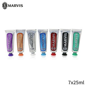 マービス セット＆コフレ Marvis ギフトセット 歯磨きセット - フレーバー コレクション: 7x ミニ歯磨き粉 25ml (ホワイトニング、リコリス、ジャスミン、ジンジャー、クラシック、シナモン、アクアティック) 7x25ml レディース スキンケア 女性用 基礎化粧品