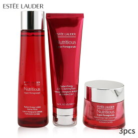 エスティローダー セット＆コフレ Estee Lauder ギフトセット 【ニュートリシャス スーパーザクロ オーバーナイト ラディアンス コレクション】クレンジングフォーム 125ml+ローションインテンスモイスト 200ml+ナイトクリーム 50ml 3pcs レディース スキンケア 女性用