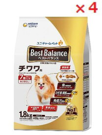 【4個セット】ベストバランス カリカリ仕立て チワワ用 7歳以上用 1.8kg 　【unicharm Best Balance ユニ・チャーム　ユニチャーム　ドッグフード　ユニチャームペット　日本製ペットフード】