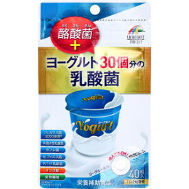 【メール便可能（12点まで）】ヨーグルト30個分の乳酸菌+酪酸菌 40粒入　【ユニマットリケン　ヨーグルト30個分の乳酸菌+酪酸菌 200mg×40粒　フェカリス菌 ラブレ菌 ビフィズス菌 KT-11乳酸菌 オリゴ糖 サプリメント　健康食品】