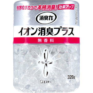 消臭力 クリアビーズ イオン消臭プラス 無香料 本体 320g 【エステー 消臭剤 中和 におい 臭い】