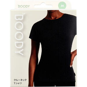 BOODY �N���[�l�b�NT�V���c �u���b�N M�T�C�Y 1�����y�u�[�f�B�[�@�j���p�@�����Y�@�C���i�[�V���c�@�I�[�K�j�b�N�o���u�[�@�|�f�ށ@�X�g���b�`�@�y�ʁ@�G�R�E�F�A�z