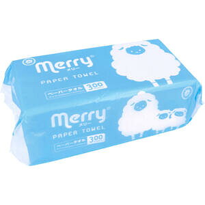 ペーパータオル メリータオル 300枚入 【新橋製紙 環境保全商品 キッチンタオル キッチンペーパー ペーパータオル 紙ふきん ペーパー布巾 紙タオル 拭き取り ふきとり】