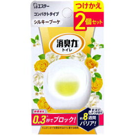 消臭力 コンパクト トイレ用 つけかえ シルキーブーケの香り 6mL×2個セット【エステー　トイレ消臭剤　消臭芳香剤　芳香消臭剤　臭い対策　ニオイ　付替用　付け替え】