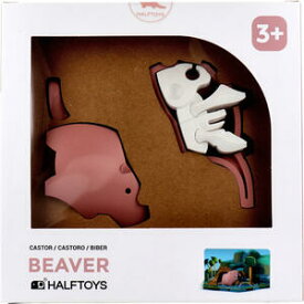 HALF TOYS ビーバー ジオラマセット【3Dパズル　立体パズル　骨格パズル　組み立て　おもちゃ　インテリア　こども　子ども　子供　キッズ】