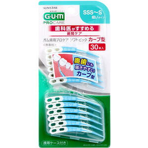 【メール便可能(6点まで)】GUM ガム 歯周プロケア ソフトピック カーブ型 SSS-S 30本入 【SUNSTAR サンスター G・U・M デンタルケア オーラルケア 歯間ブラシ 歯間ケア 口腔ケア ゴ