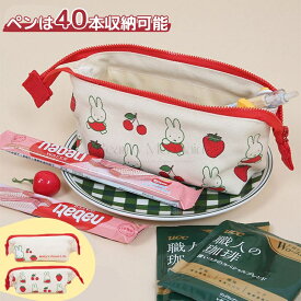 ミッフィー ペンケース 大容量 かわいい おしゃれ 可愛い レディース 筆箱 筆入れ miffyバッグ いちご ストロベリー 収納 帆布 キャンバス ペン入れ高校生 筆箱 化粧ポーチ 中学生 小学生入学 進学 お祝い 化粧品収納 小物 ポーチ 送料無料