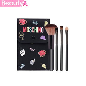 ★送料無料★TONYMOLY トニーモリー モスキーノ ブラシ4本セット（ポーチ付き） / MOSCHINO Brush set / メイクアップブラシ セット / 化粧ブラシ 化粧筆 メイク道具 / 持ち運びやすいメイク道具 / メイクツール　韓国コスメ 【海外通販】