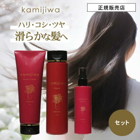 【正規品/送料無料/セット】kamijiwa カミジワ プレミアム シャンプー 300ml ＆ トリートメント 250g ＆ オイル 80ml premium shampoo treatment hair oil UnG