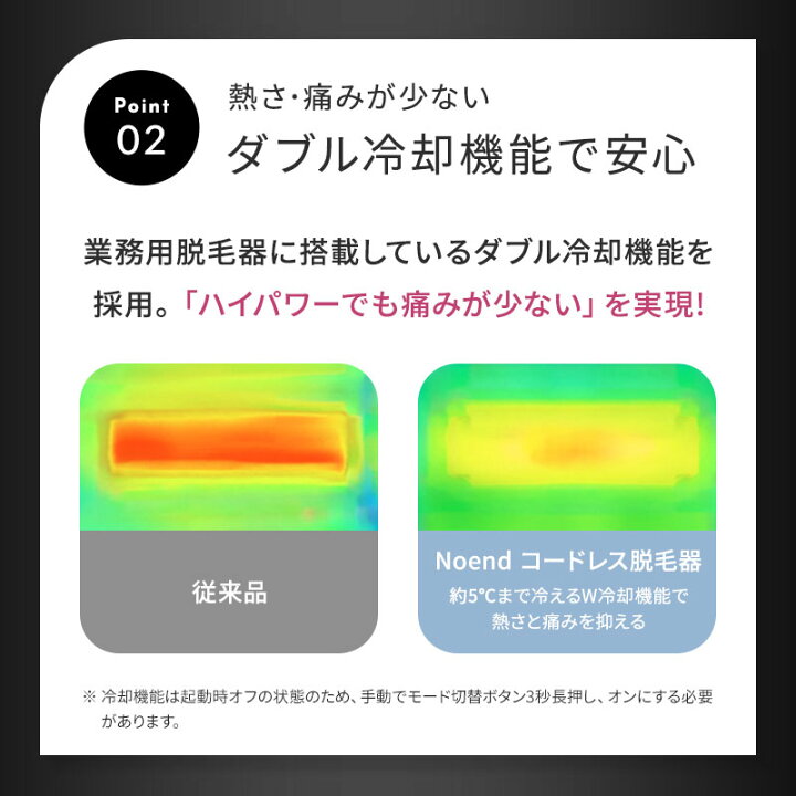 楽天市場】Noend ノーエンド コードレス脱毛器 W クーリング フォト