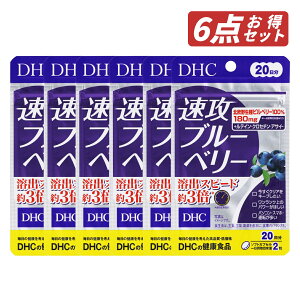 【クーポン利用で最大150円OFF】【即納】【国内正規品・セット販売・メール便発送・送料無料】まとめ買い DHC 速攻ブルーベリー 20日分(40粒入*6袋セット) 健康食品 ルテイン クロセチン 目の