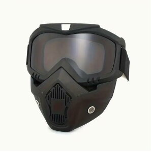 デュアルユース モーターサイクルゴーグルマスク - 防曇、防風、通気性PVC、取り外し可能なアイプロテクション、反射バイザー付きファンキースタイル、ダートバイク用ゴーグル 【送料無