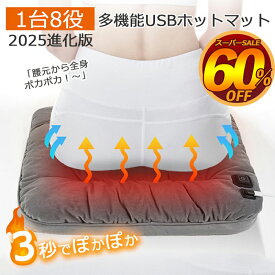 【楽天1位】【2025進化版2.0 ふわふわ暖かい】【防災グッズ 1台8役 SNS大人気】ホットマット 一人用 椅子 洗える 足元 持ち運び 45cm ミニマット 3秒速暖 電気座布団 シートヒーター 車 USB ホットカーシート あったか 電気マット 発熱マット 電気毛布 ペット用防寒対策