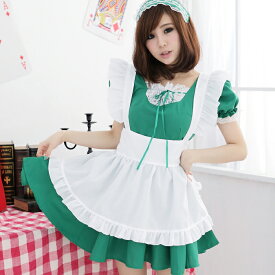ハロウィン コスプレ メイド 仮装 メイド服 大人 女性 ウェイトレス 可愛い 半袖 黒 緑 ピンク ワンピースメイド こすぷれ ゴスロリ 学園祭 文化祭 ハロウィンコスプレ イベント衣装
