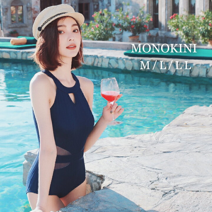 楽天市場 水着 レディース 体型カバー ワンピース モノキニ 紺 オトナ女子 バンドゥ オールインワン ネイビー ウエスト メッシュ 透け モノキニ ワンピース セクシー ママ トレンド 通販 無地水着 Beauty Show