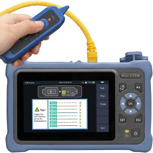 �~�j OTDR ���t�@�C�o �e�X�^�[ 1310/1550nm 26/24dB�A4.3 �C���` �^�b�` �X�N���[���t���A11-in-1 OTDR SM�AVFL OPM OLS �C�x���g �}�b�v RJ45�AFC/UPC