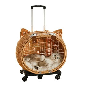 籐製ペットキャリー リュック ペットキャリー キャスター付き 猫 猫用 キャリー カート 犬 小型犬 ペットキャリーケース 折り畳み 取り外し可能な車輪 ドライブ 旅行 通院 防災 避難用