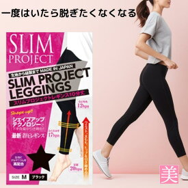 スリムプロジェクト レギンス 10分丈 M-Lサイズ ブラック 着圧タイツ 着圧 レギンス ダイエットインナー ダイエットサポーター 美脚 スパッツ レギンス レディース