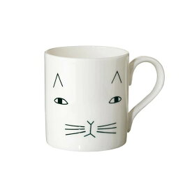 マグカップ 北欧 陶器 おしゃれ かわいい 猫 ねこ カップ コップ コーヒーカップ イギリス Donna Wilson ドナ・ウィルソン 白 ホワイト ギフト プレゼント ねこのモグ