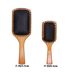 ヘアケア スタイリング ブラシ ブナ木製 ブラシ部分 TPE 美容 くしサイズ 2サイズ 長さ25.5cm　20.5cmフルウィッグ　ウイッグ　ボブ　ショートカット　セミロング　ロングヘアー　パーマ　ソバージュ　ウィッグ　コスプレ　かつら　カツラ　女性用　