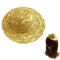 麦わら ミニ ハット クリップ 帽 子麦藁約 H3.5cm W13cm ヘアクリップお洒落 で かわいい ヘア アクセサ…