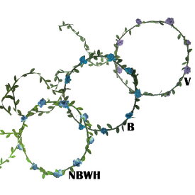 1個まで メール便可 黄なり ホワイト 紫 黄色 青 緑 造花 全円 カチューム ヘアリース ヘアアクセ イベント ダンス パーティー ヘッド ドレスアクセ フラワー ヘッドドレス 花冠 ワイヤー アクセサリー 花かんむり ウエディング 花冠