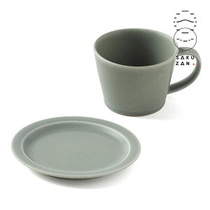 SAKUZAN サラコーヒーカップ ソーサー グリーングレー(雑貨 キッチン キッチン用品 食器 コップ マグカップ ギフト プレゼント 贈り物 お祝い 内祝い 結婚 出産 新築 引越し 新生活 おすすめ 人