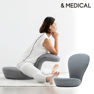 【送料無料】&MEDICAL STRETCH CHAIR アッシュグレー(雑貨 生活雑貨 生活用品 &メディカル アンドメディカル カモレグ リビング フィットネス ストレッチ エクササイズ 座椅子 骨盤矯正 ギフト プ