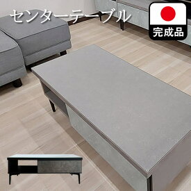 センターテーブル 鏡面 リビングテーブル 国産 完成品 100cm （SLEEK-スリーク-) 【 ガラス ローボード 100 おしゃれ グレー　ブラック 収納 北欧風 ロー 木製 モダン 西海岸 リビングボード セレミック調 テレビラック サイドボード ブラック 黒 日本製 大川家具】