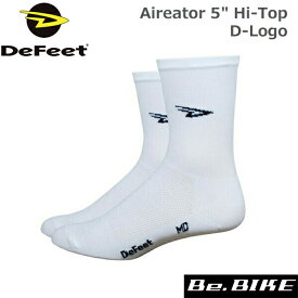 DeFeet Aireator 5“ Hi-Top D-Logo ホワイト 自転車 ソックス 靴下 メンズ レディース