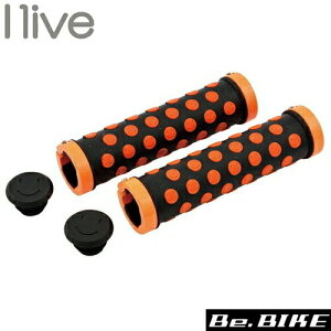 I live スマイルロックオングリップ ブラック/オレンジ 自転車 グリップ