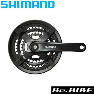 シマノ FC-TY501 ブラック 48X38X28T 175mm 8S/7S/6S チェーンガード付 ・対応BB 四角軸 122.5mm(D-NL)付属/クランク取付ボルト EFCTY501E888CLB 自転車 MTBコンポーネント SHIMANO TOURNEY