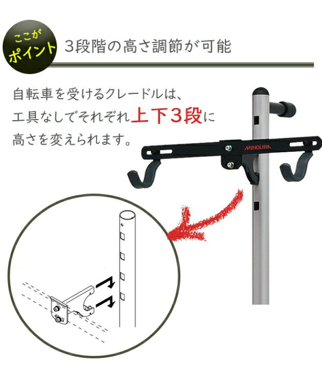 minoura ミノウラ グラビティスタンド2 壁立てかけ式自転車展示台