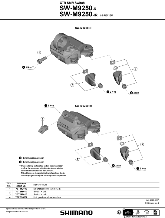 シマノ SW-M9250-R バンド　Di2 スイッチ Amazon | シマノ(SHIMANO) SW-M9250-R Di2 右レバー バンド