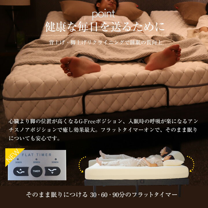 楽天市場】電動ベッド ベッド マットレス付 シングル・セミダブル 